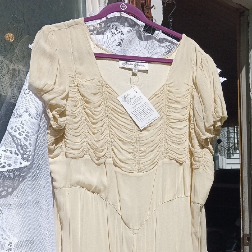 Hopeless Romantic Women's XXL Cream Colored Victorian Tea Dress
